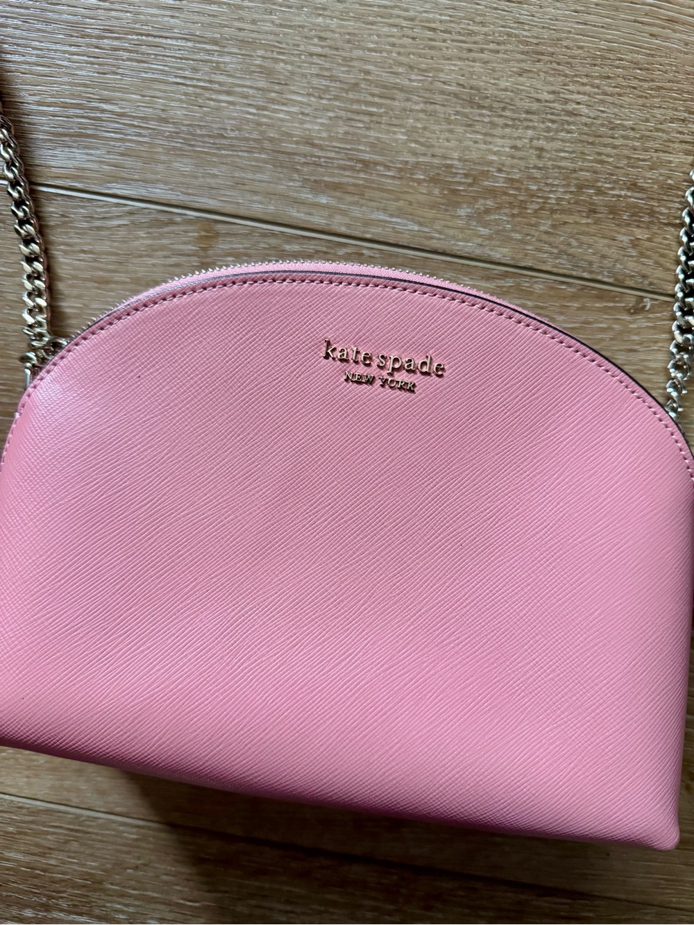 kate spade pink spencer dome crossbody with silver chain